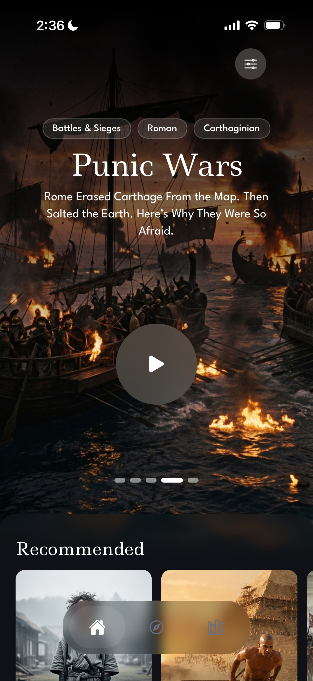 Sleep History home screen on iPhone